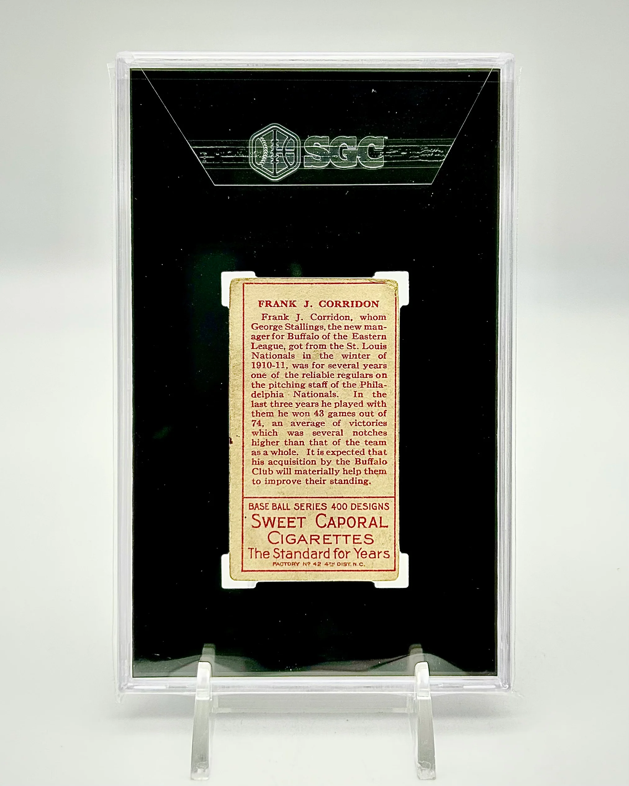 1911 Sweet Caporal: T205 Frank Corridon (SGC 3) - Image 2