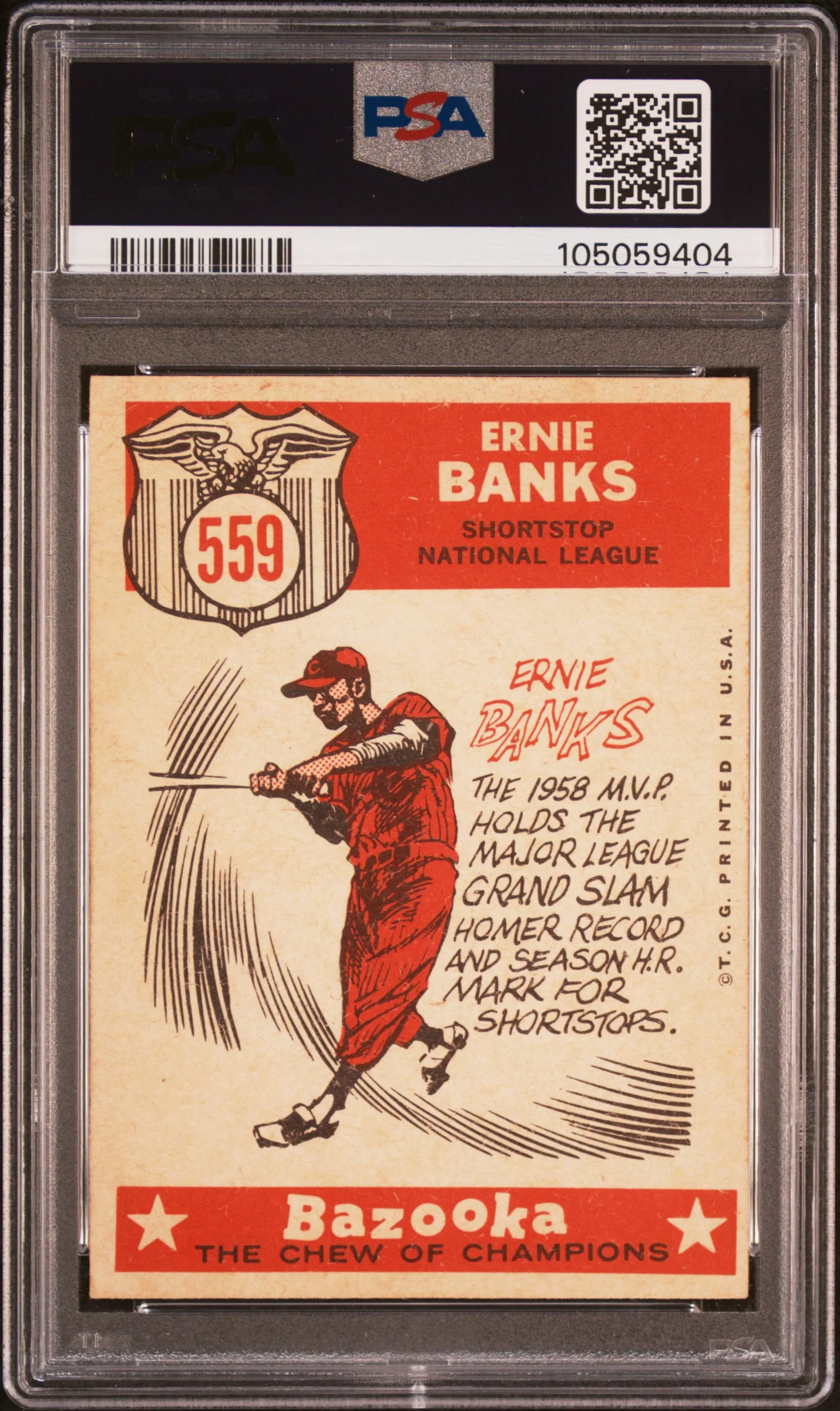 1959 Topps All Star Ernie Banks #559 PSA 6 - Image 2