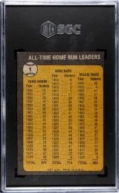 1973 Topps All Time Home Run Leaders Babe Ruth/Hank Aaron/Willie Mays #1 SGC 5 - Image 2