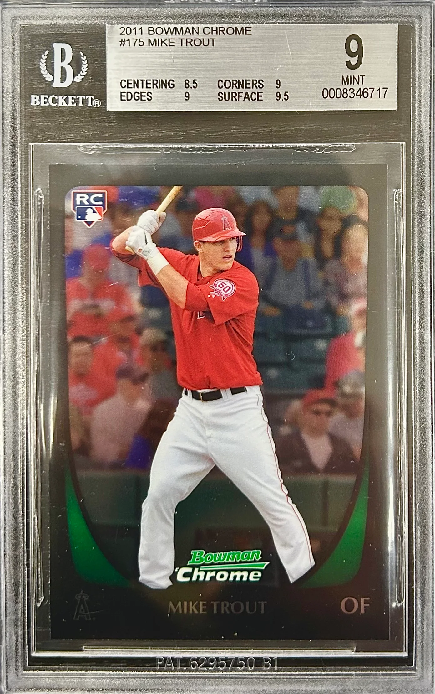 2011 Bowman Chrome #175 Mike Trout BGS 9