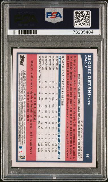 2018 Topps Big League #141 Shohei Ohtani PSA 10 - Image 2