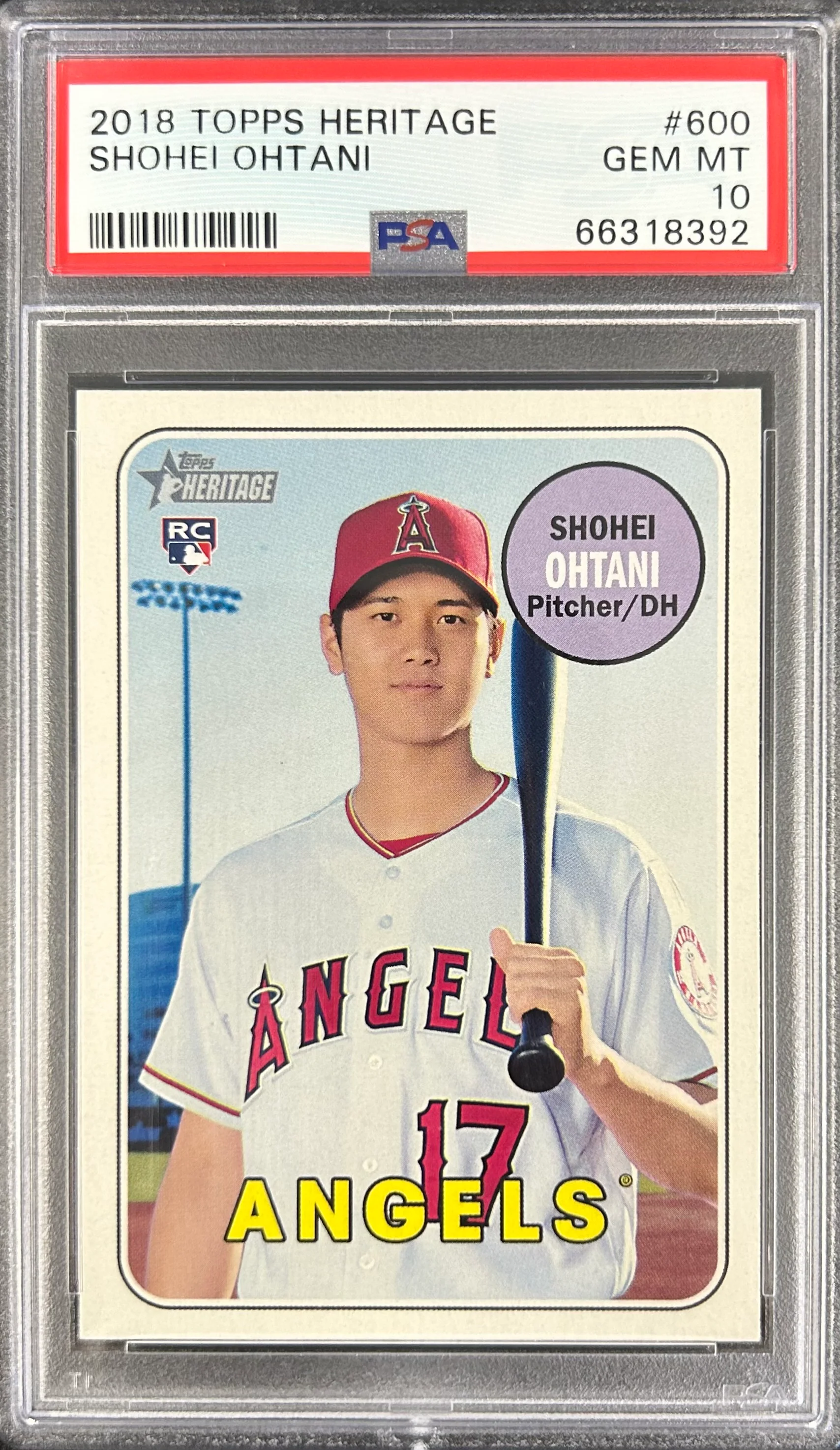 2018 Topps Heritage #600 Shohei Ohtani PSA 10 (66318392)
