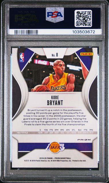 2019 Panini Prizm Red/White/Blue Prizm Kobe Bryant #8 PSA 10 - Image 2