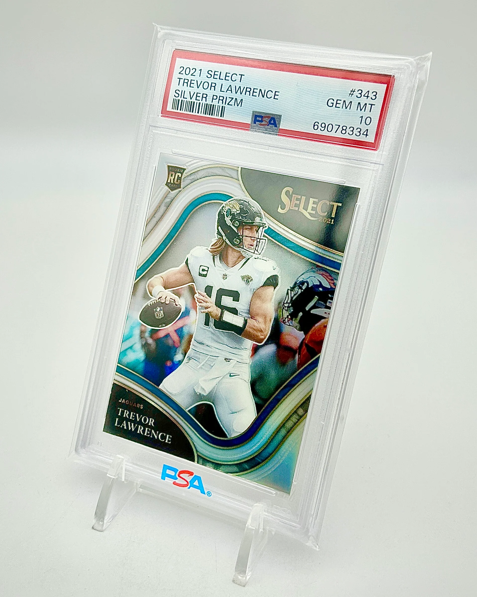 2021 Select Field Level Silver Prizm Trevor Lawrence #343 PSA 10 - Image 2