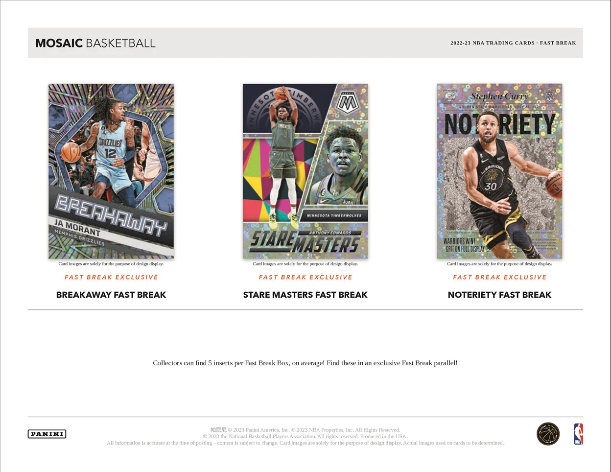 2022-23 Panini Mosaic Basketball Fast Break Box - Image 5