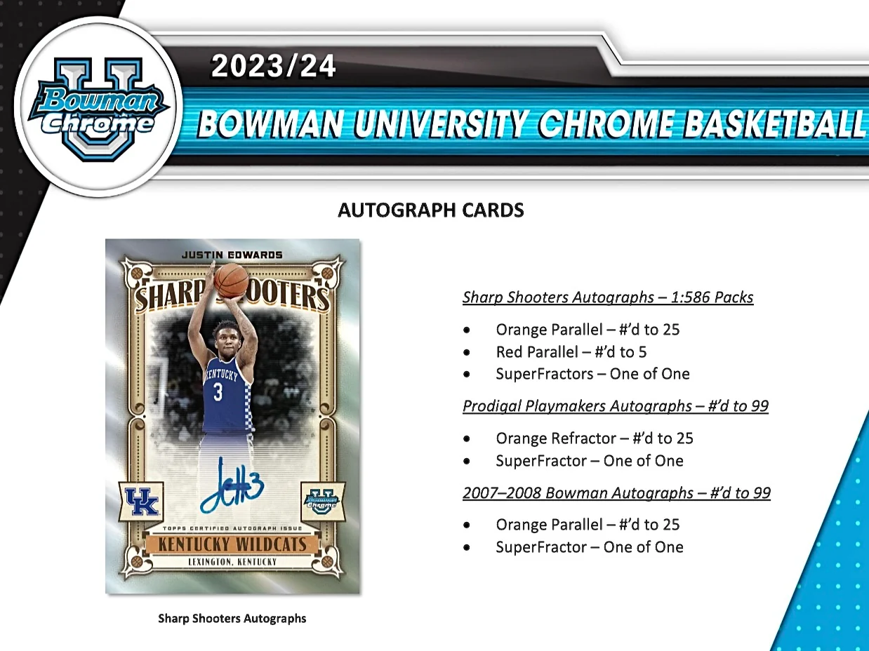 2023-24 Bowman Chrome University Basketball Hobby Box - Image 6