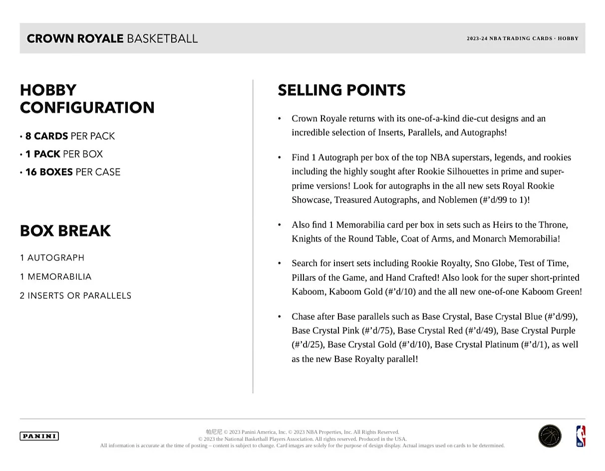 2023-24 Panini Crown Royale Basketball Hobby Box - Image 6