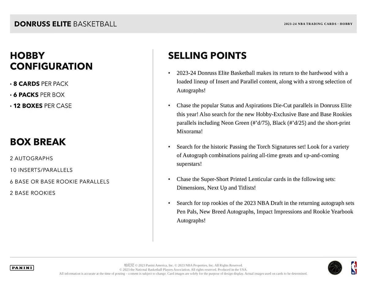 2023-24 Panini Donruss Elite Basketball Hobby Box - Image 7
