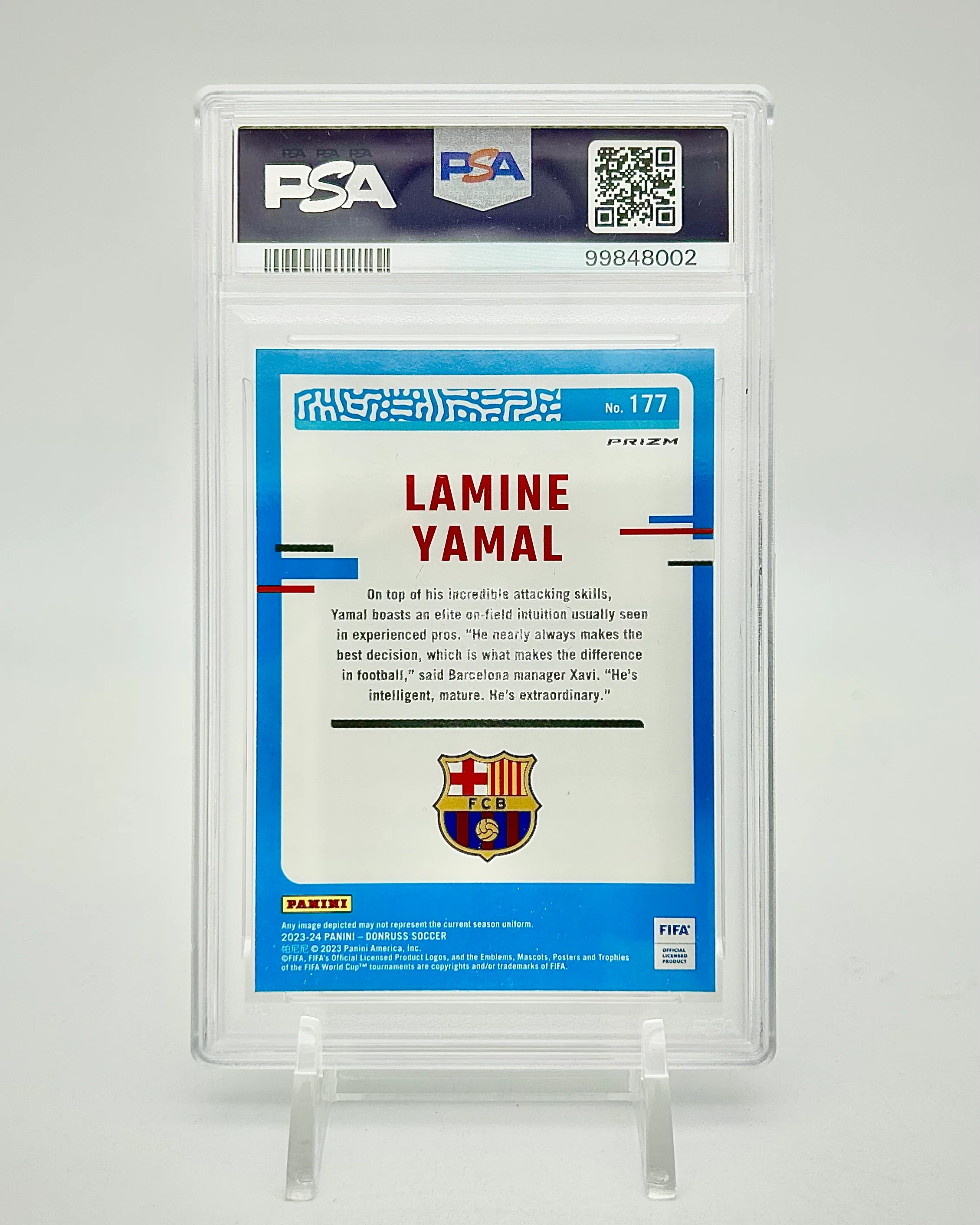 2023-24 Panini Donruss Optic FIFA Holo: #177 Lamine Yamal (PSA 10) - Image 2