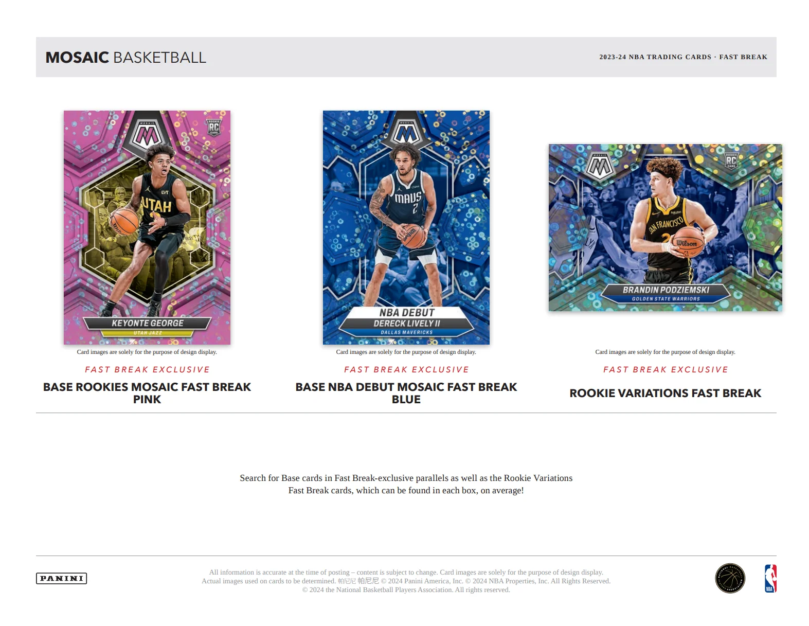 2023-24 Panini Mosaic Basketball Fast Break Box - Image 3