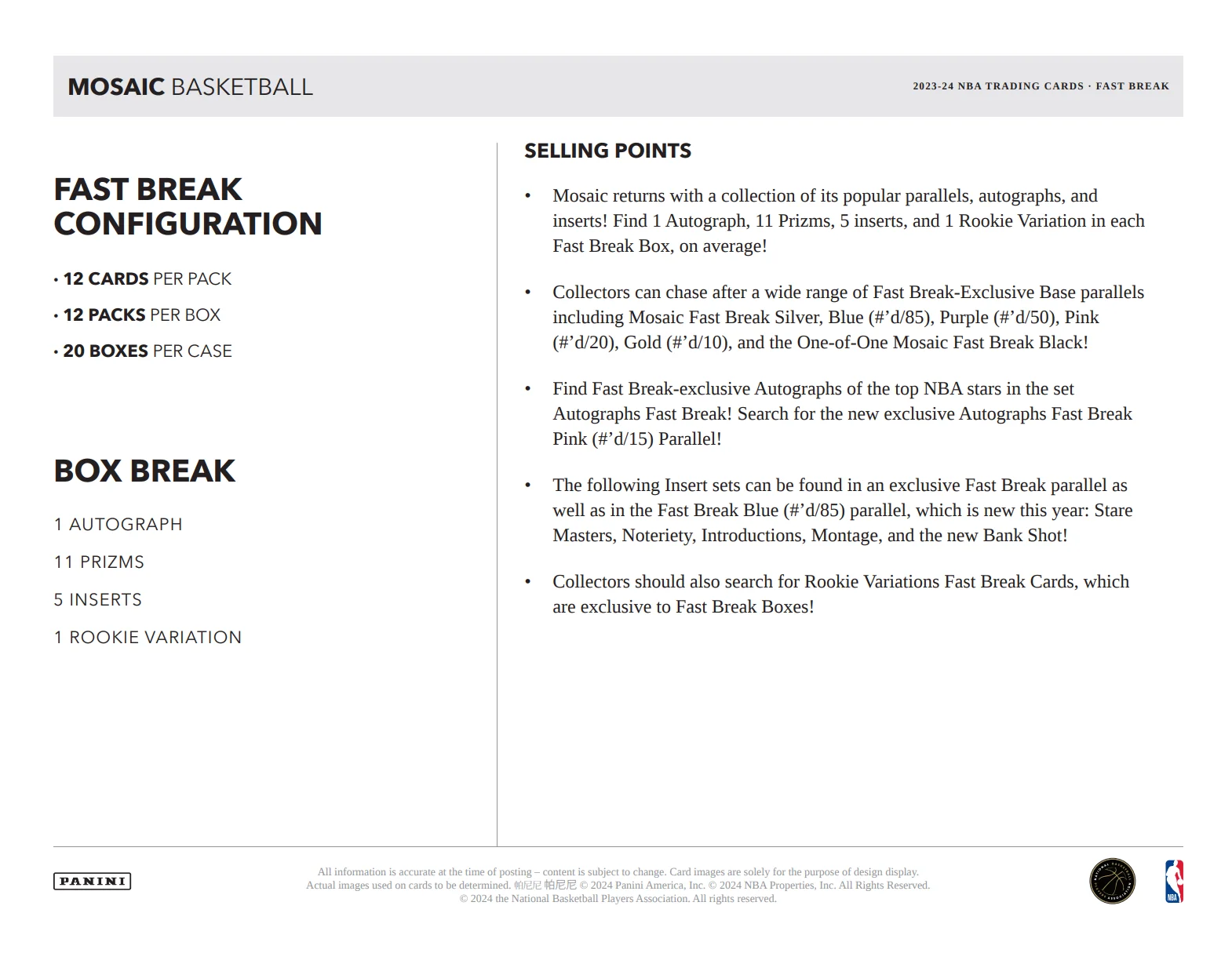 2023-24 Panini Mosaic Basketball Fast Break Box - Image 6