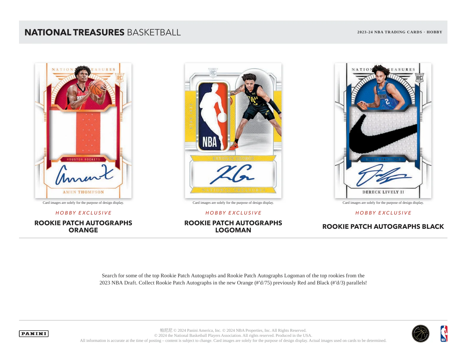 2023-24 Panini National Treasures Basketball Hobby Box - Image 3