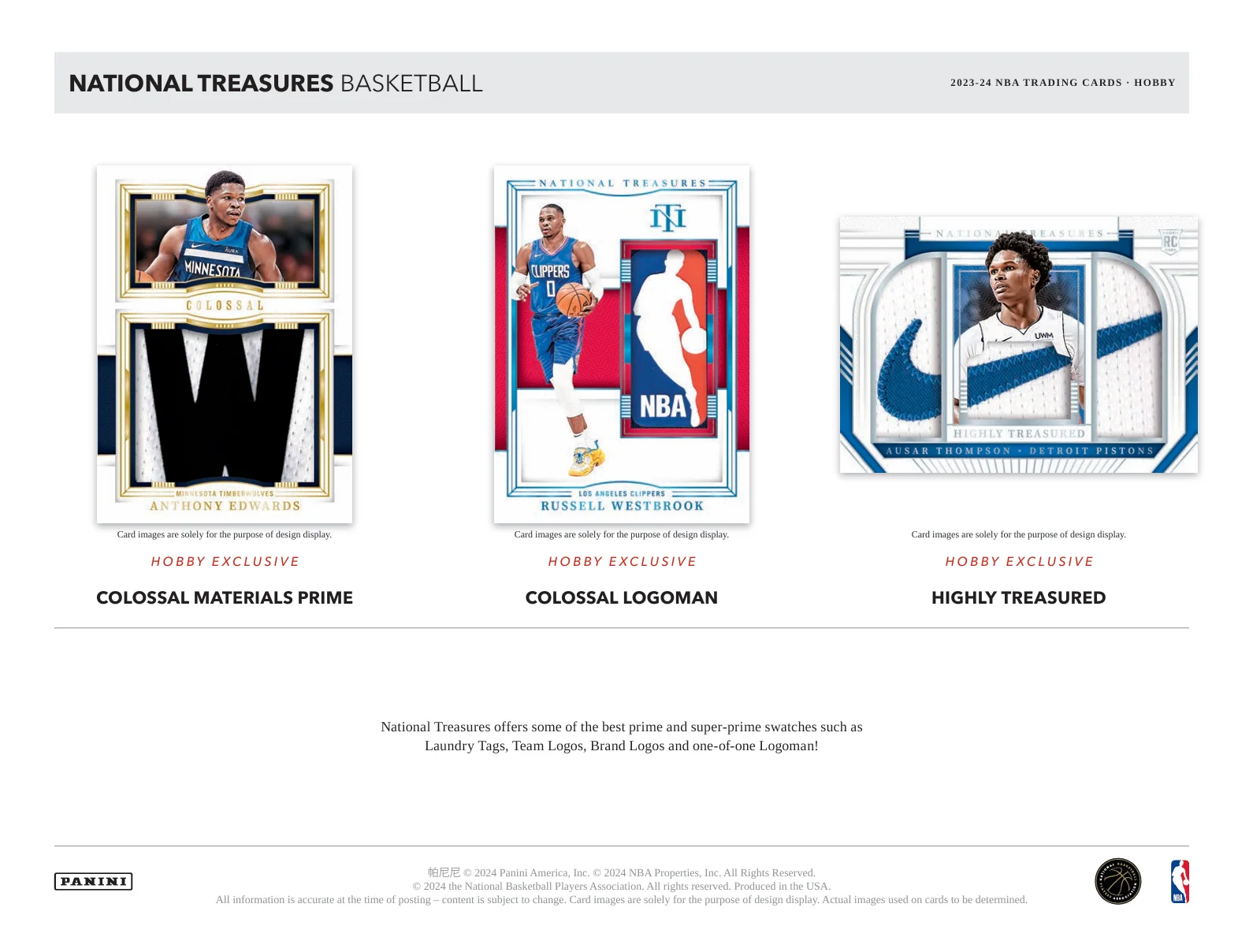 2023-24 Panini National Treasures Basketball Hobby Box - Image 5