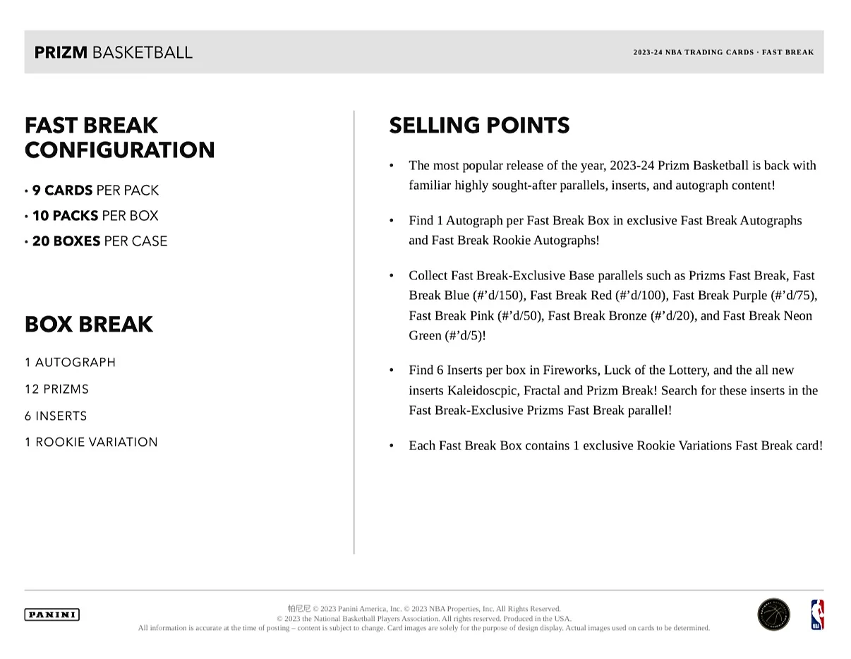 2023-24 Panini Prizm Basketball Fast Break Box - Image 6