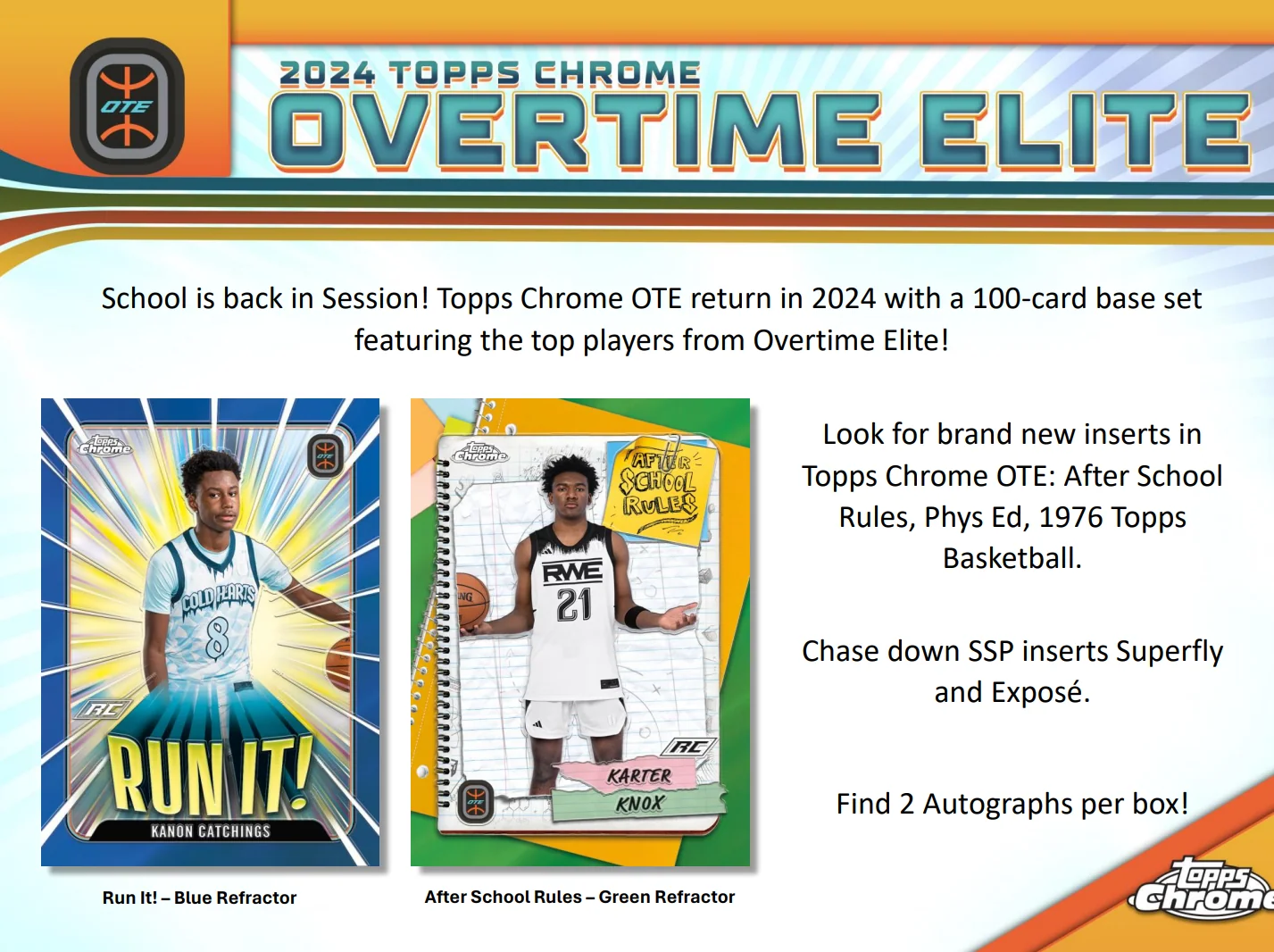 2023-24 Topps Chrome Overtime Elite Basketball Hobby Box - Image 4