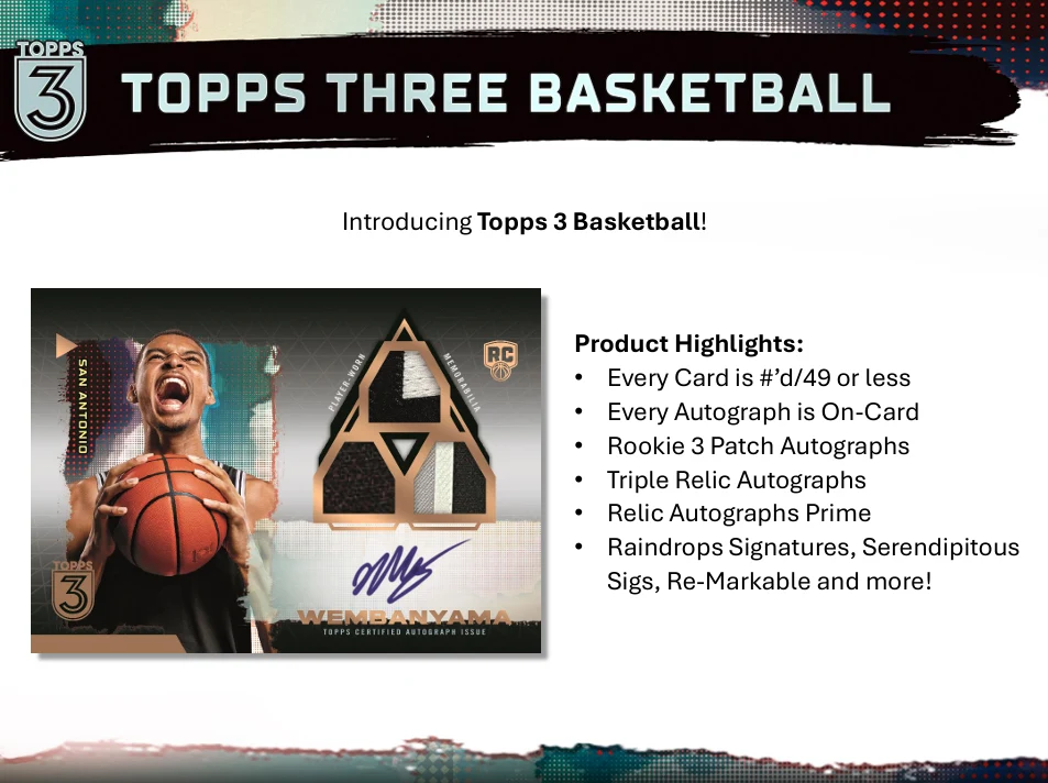 2023-24 Topps Three Basketball Hobby Box - Image 2