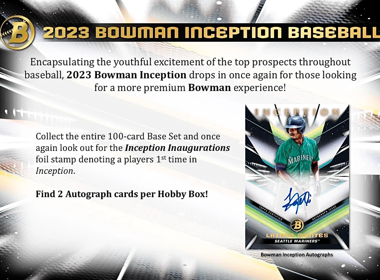 2023 Bowman Inception Baseball Hobby Box - Image 2