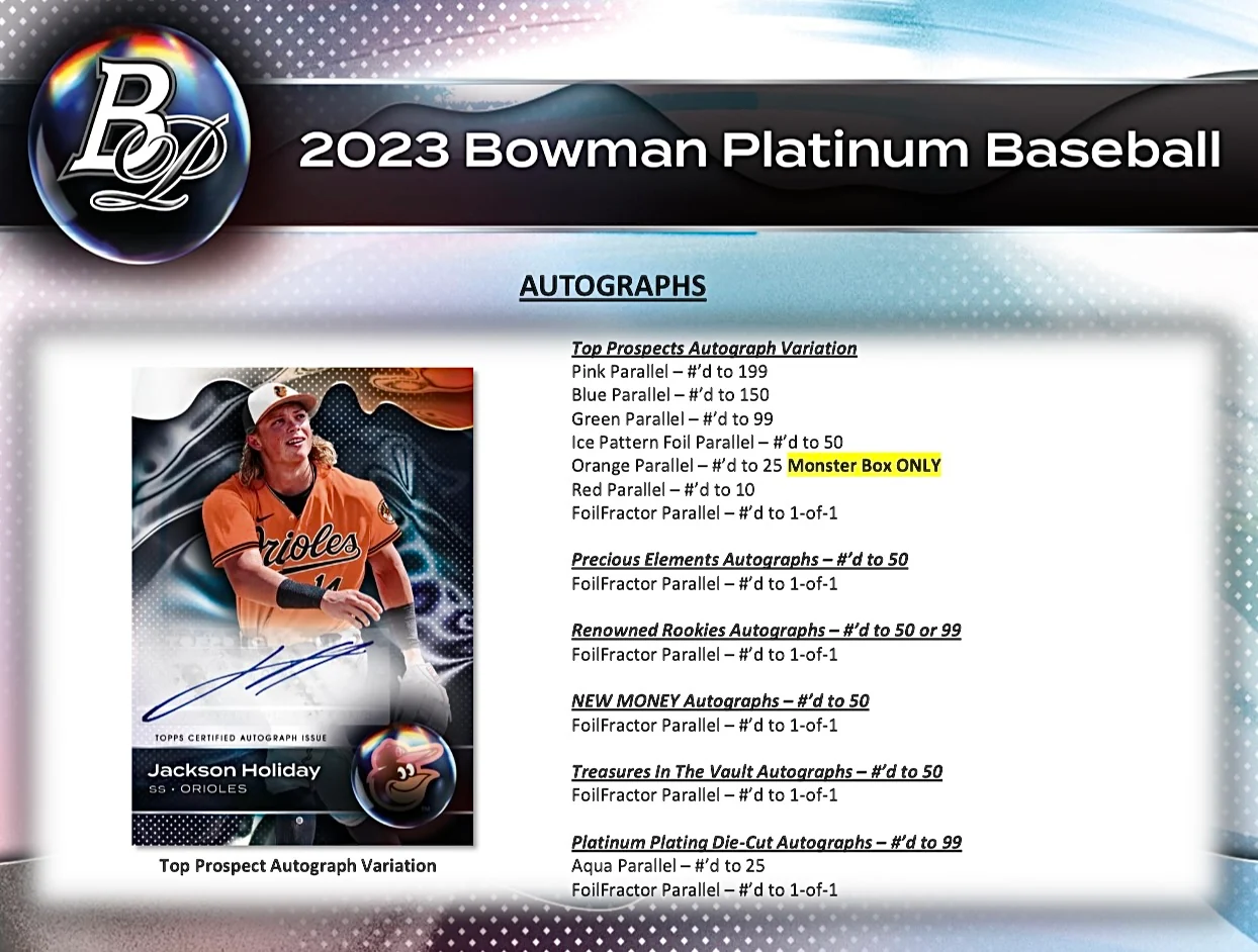 2023 Bowman Platinum Baseball Monster Box - Image 7