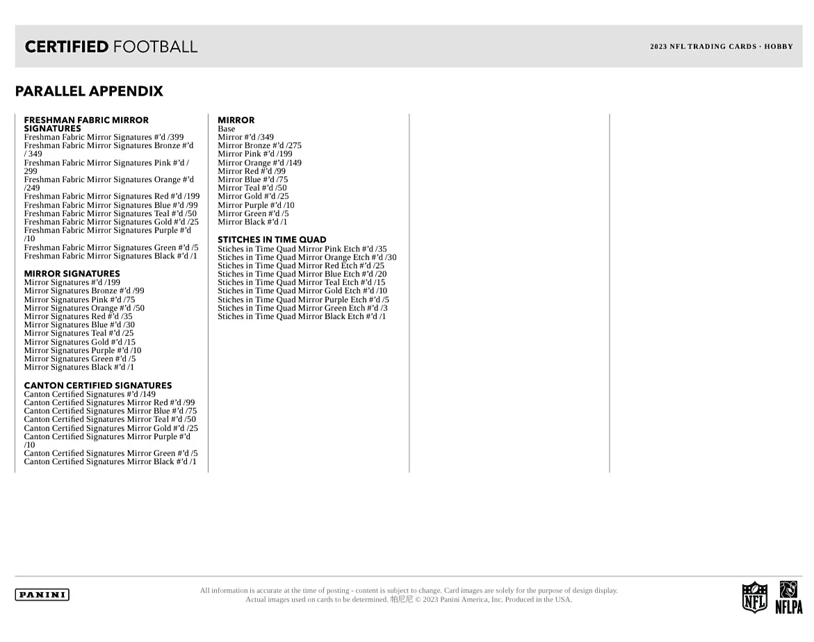 2023 Panini Certified Football Hobby Box - Image 8