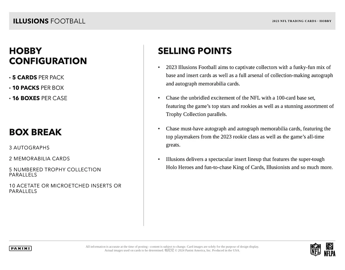 2023 Panini Illusions Football Hobby Box - Image 7