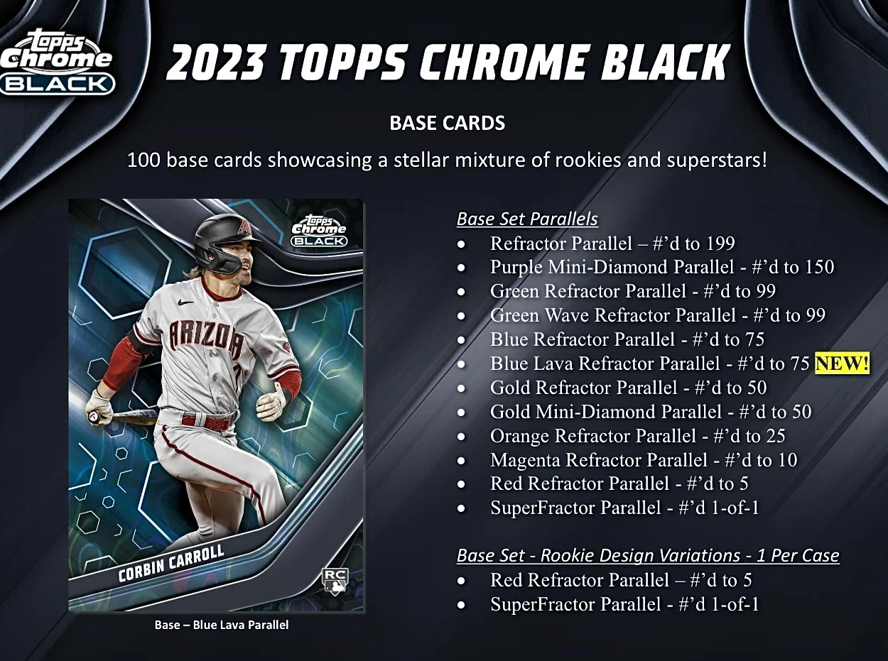 2023 Topps Chrome Black Baseball Hobby Box - Image 3