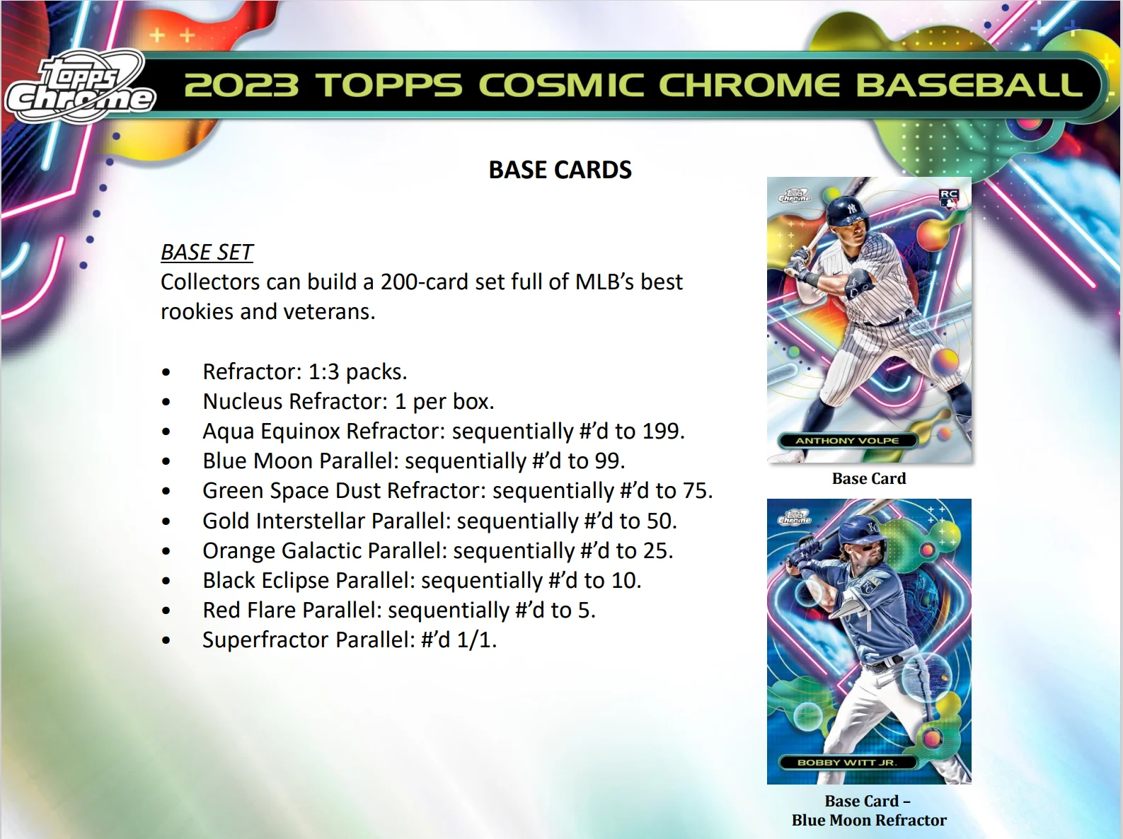 2023 Topps Chrome Cosmic Baseball Hobby Box - Image 3