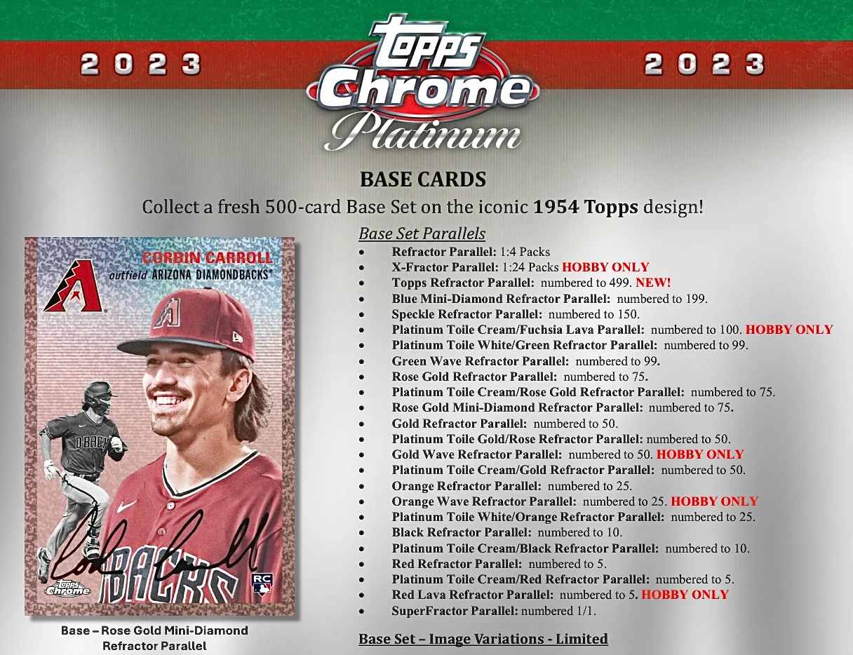 2023 Topps Chrome Platinum Anniversary Baseball Hobby Box - Image 3