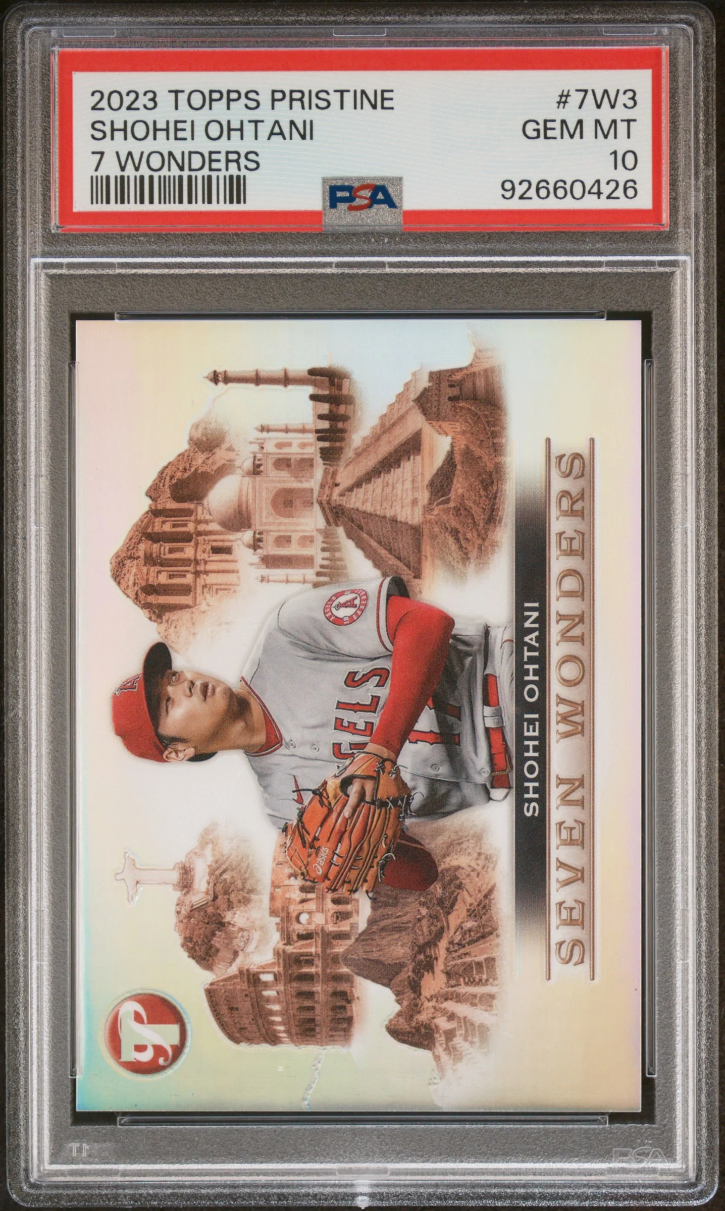2023 Topps Pristine 7 Wonders 17/70 Shohei Ohtani #7W3 PSA 10 - Image 3