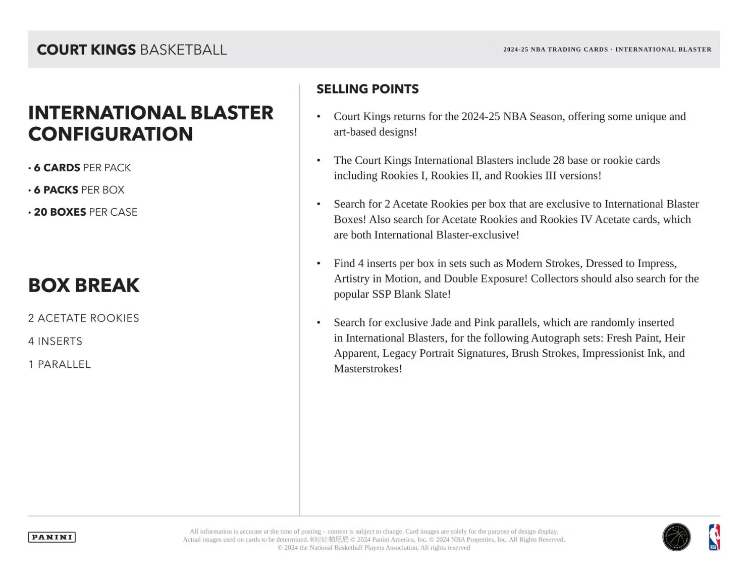 2024-25 Panini Court Kings Basketball International Blaster Box - Image 6