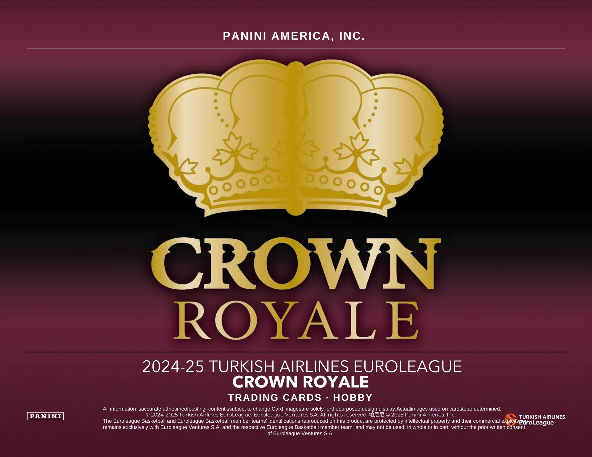 2024-25 Panini Crown Royale EuroLeague Basketball Hobby Box - Image 2