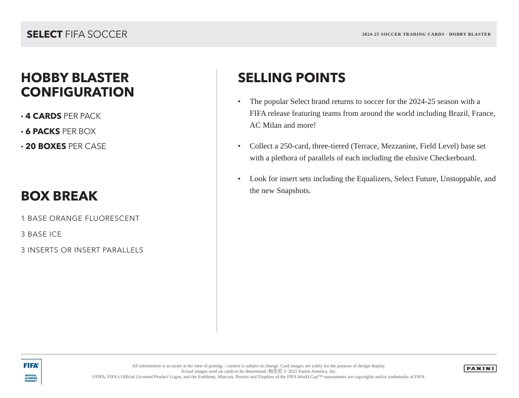 2024-25 Panini Select FIFA Soccer Hobby Blaster Box - Image 5