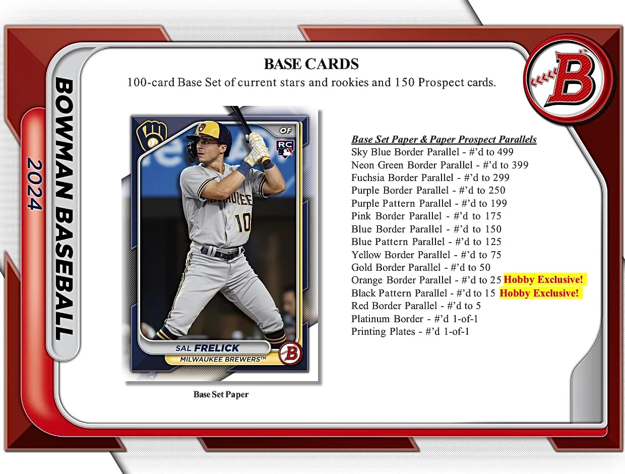 2024 Bowman Baseball Hobby Box - Image 3
