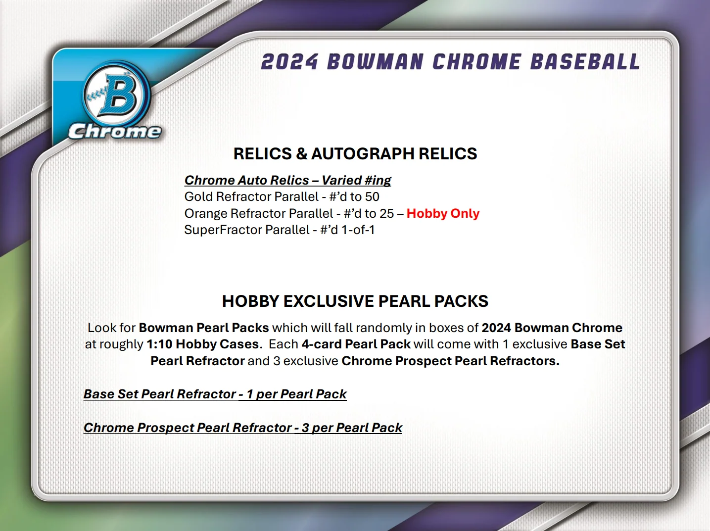 2024 Bowman Chrome Baseball Hobby Box - Image 8
