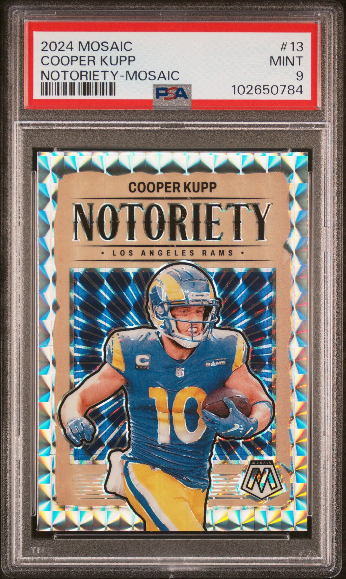 2024 Panini Mosaic Notoriety Mosaic Cooper Kupp #13 PSA 9