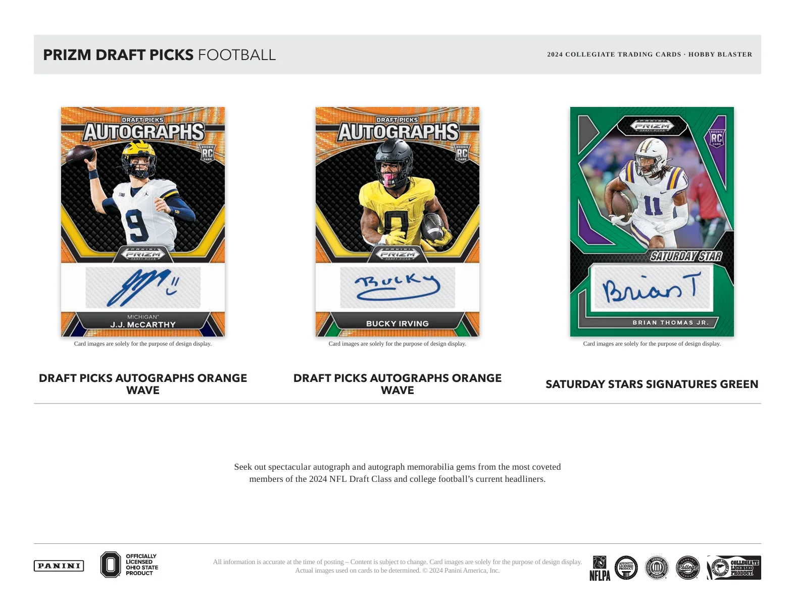 2024 Panini Prizm Draft Picks Collegiate Football Hobby Blaster Box - Image 4