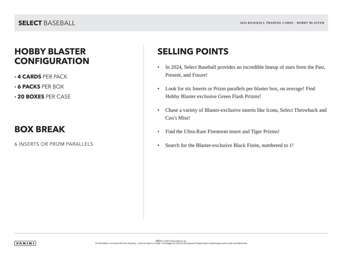 2024 Panini Select Baseball Hobby Blaster Box - Image 5