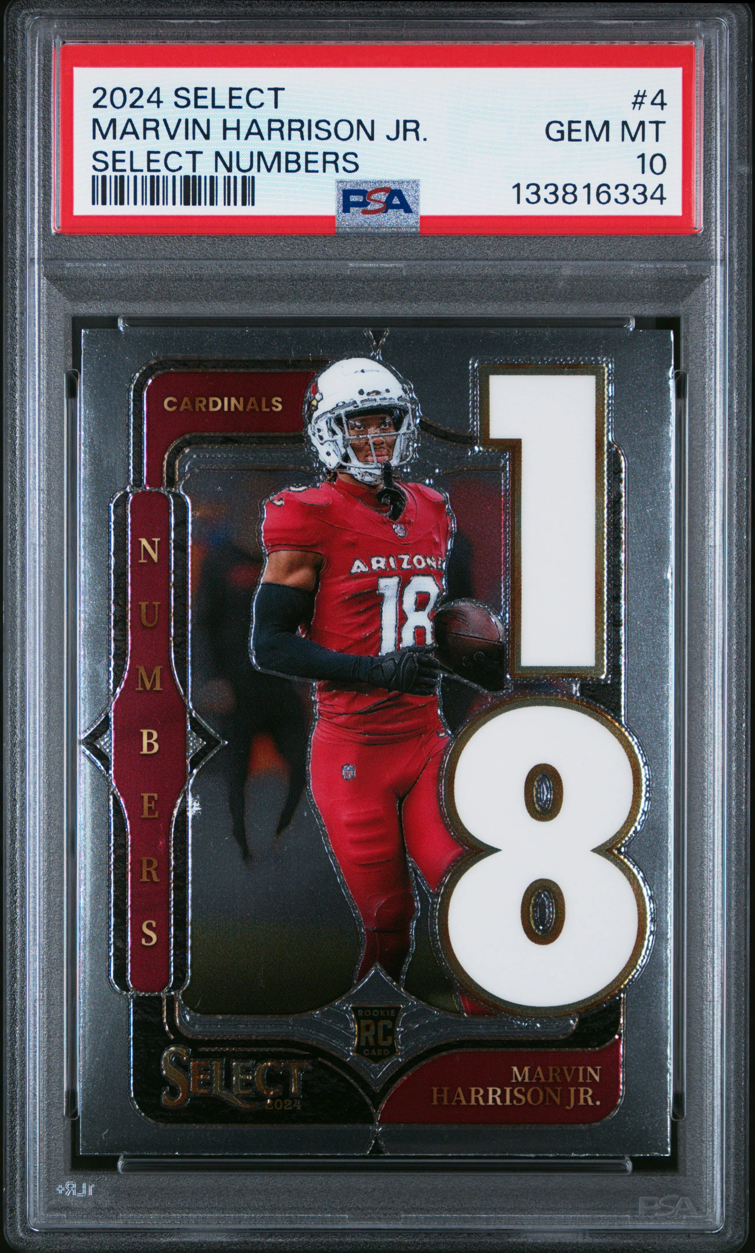 2024 Panini Select Select Numbers #4 Marvin Harrison Jr. PSA 10