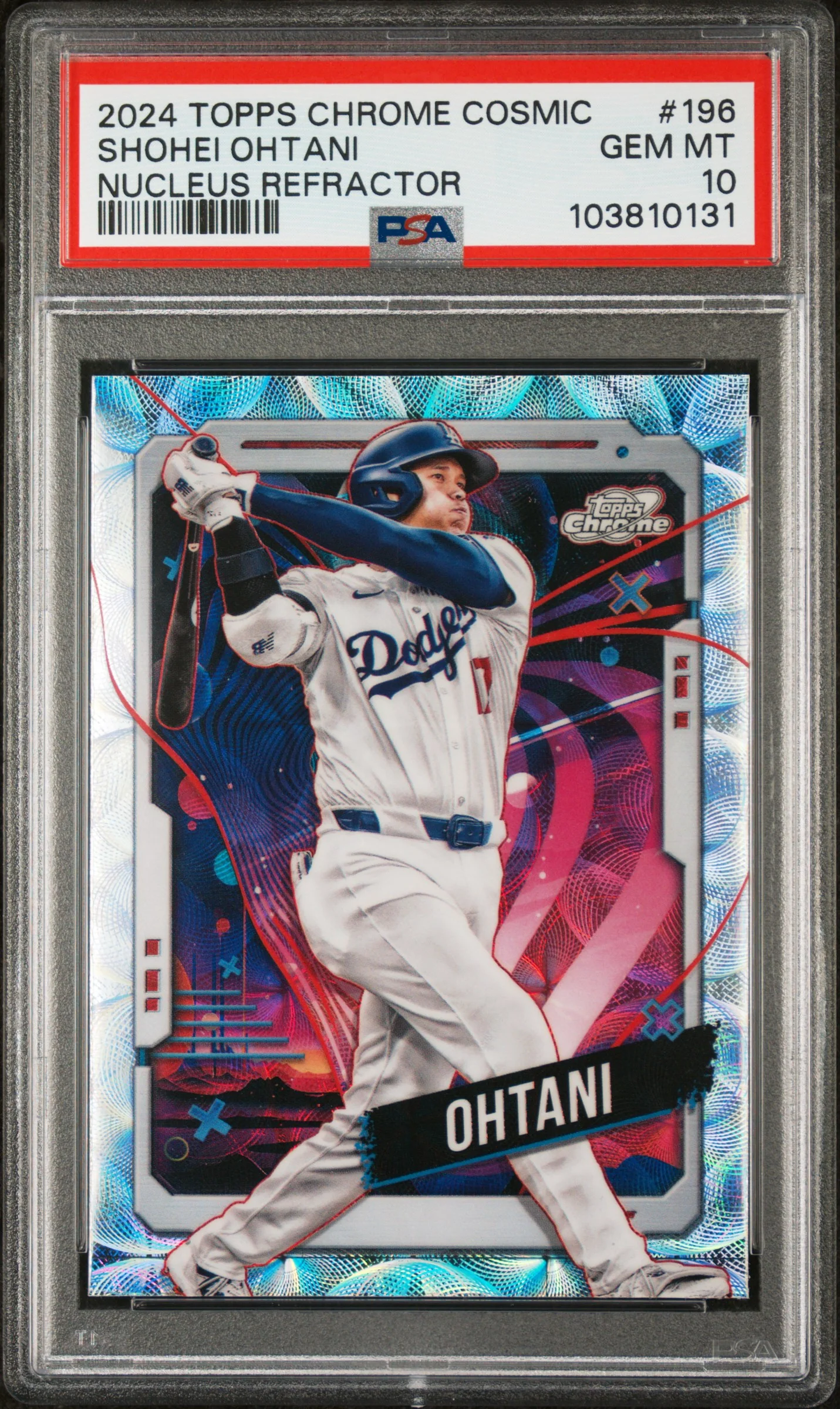 2024 Topps Chrome Cosmic Nucleus Refractor Shohei Ohtani #196 PSA 10 - Image 3