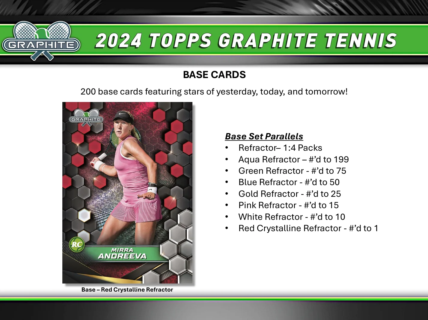 2024 Topps Graphite Tennis Hobby Box - Image 3