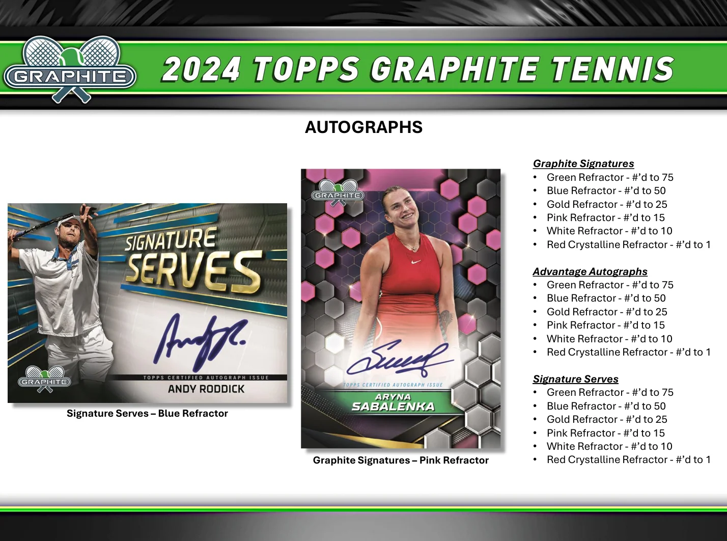 2024 Topps Graphite Tennis Hobby Box - Image 6