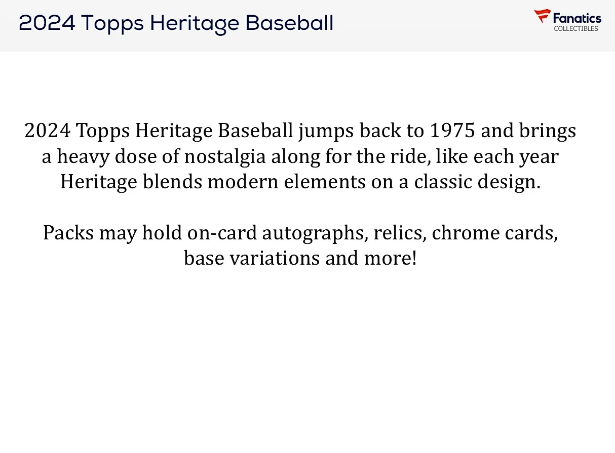 2024 Topps Heritage Baseball Giant Box - Image 3