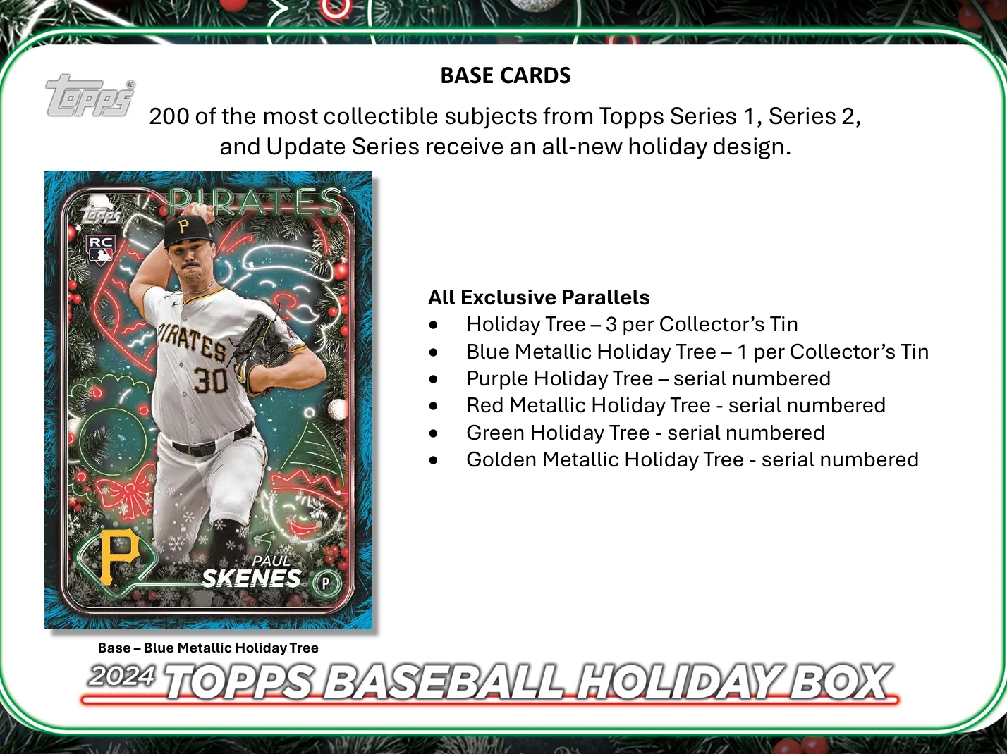 2024 Topps Holiday Baseball Tin - Image 3