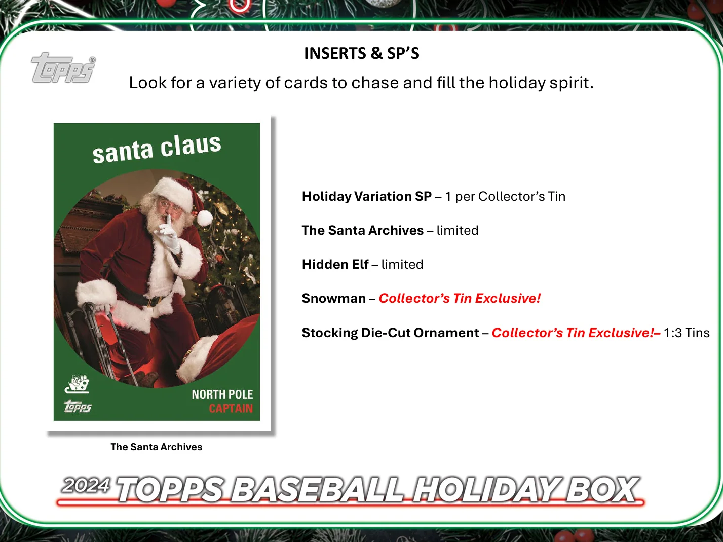 2024 Topps Holiday Baseball Tin - Image 4