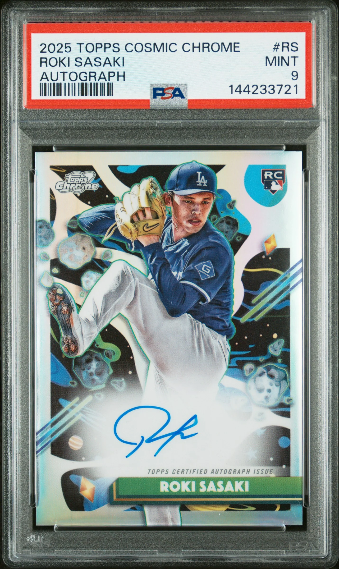 2025 Topps Chrome Cosmic Autograph #CCA-RS Roki Sasaki PSA 9