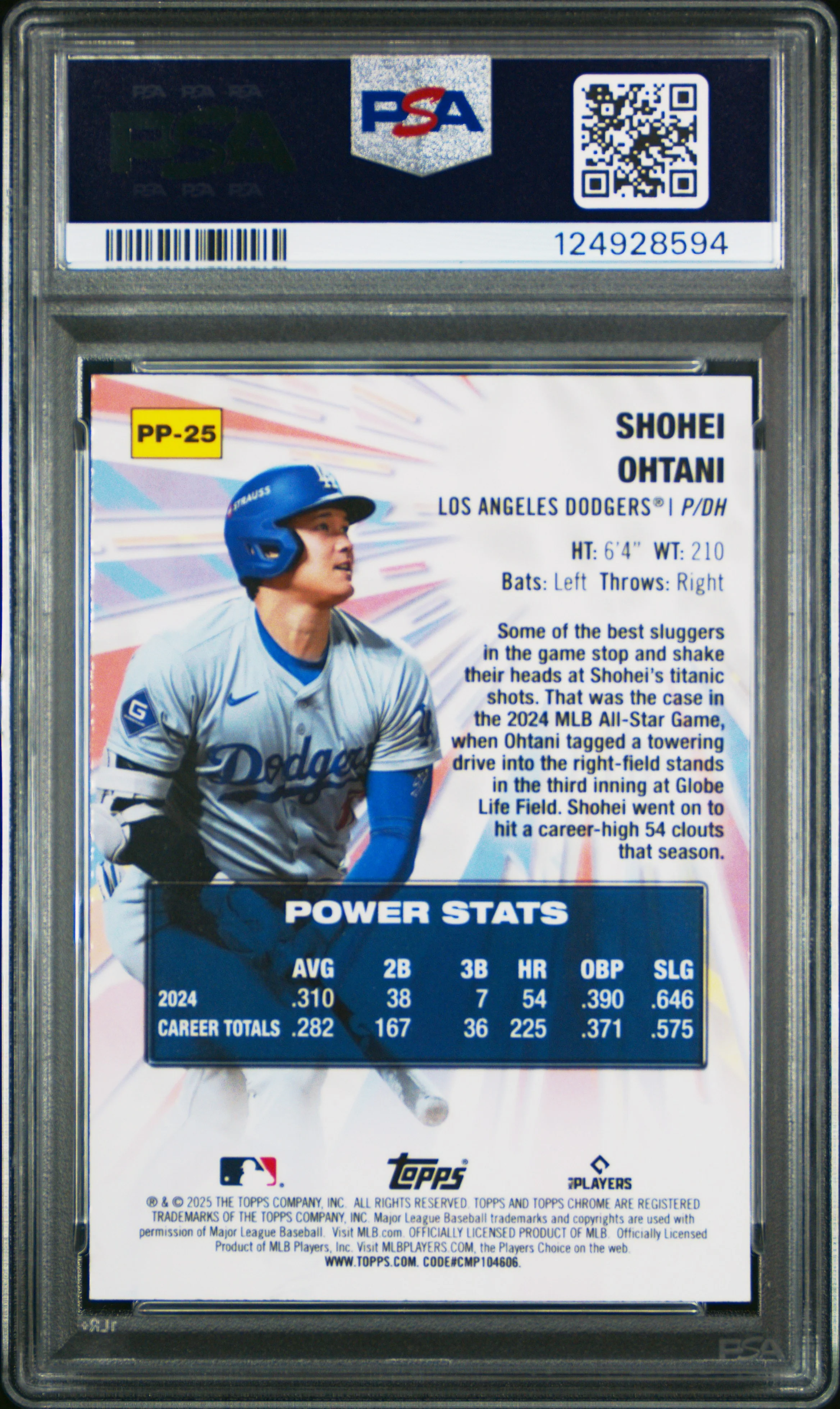 2025 Topps Chrome Power Players #PP25 Shohei Ohtani PSA 10 - Image 2