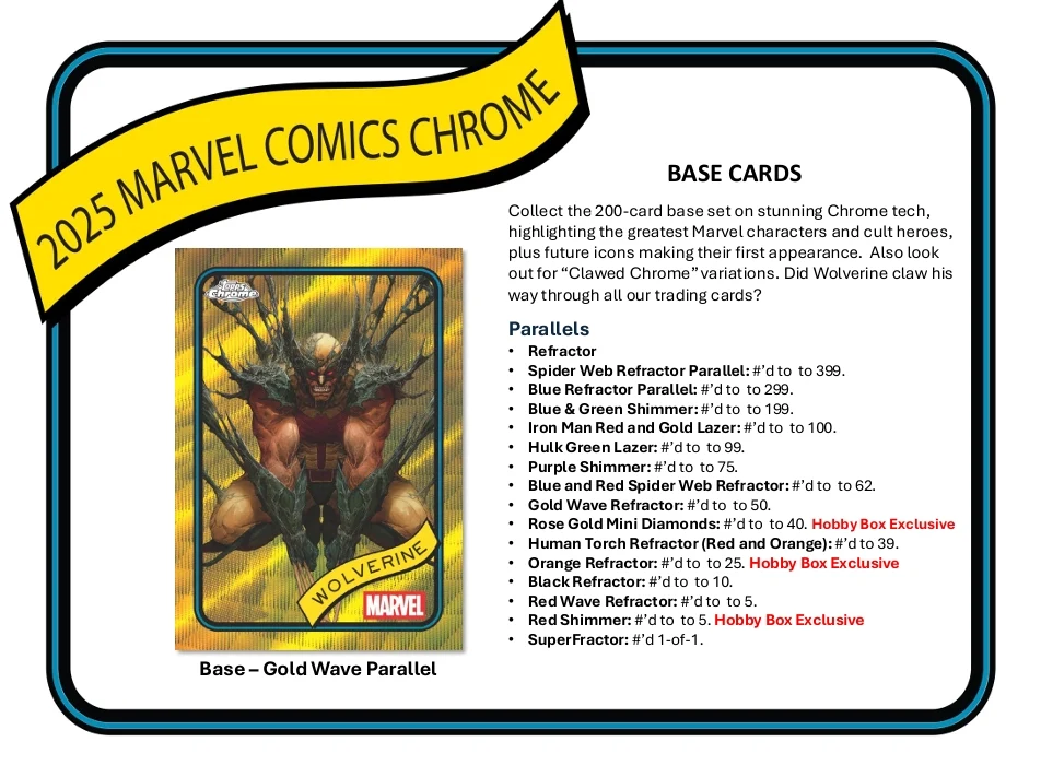 2025 Topps Marvel Comics Chrome Hobby Box - Image 3