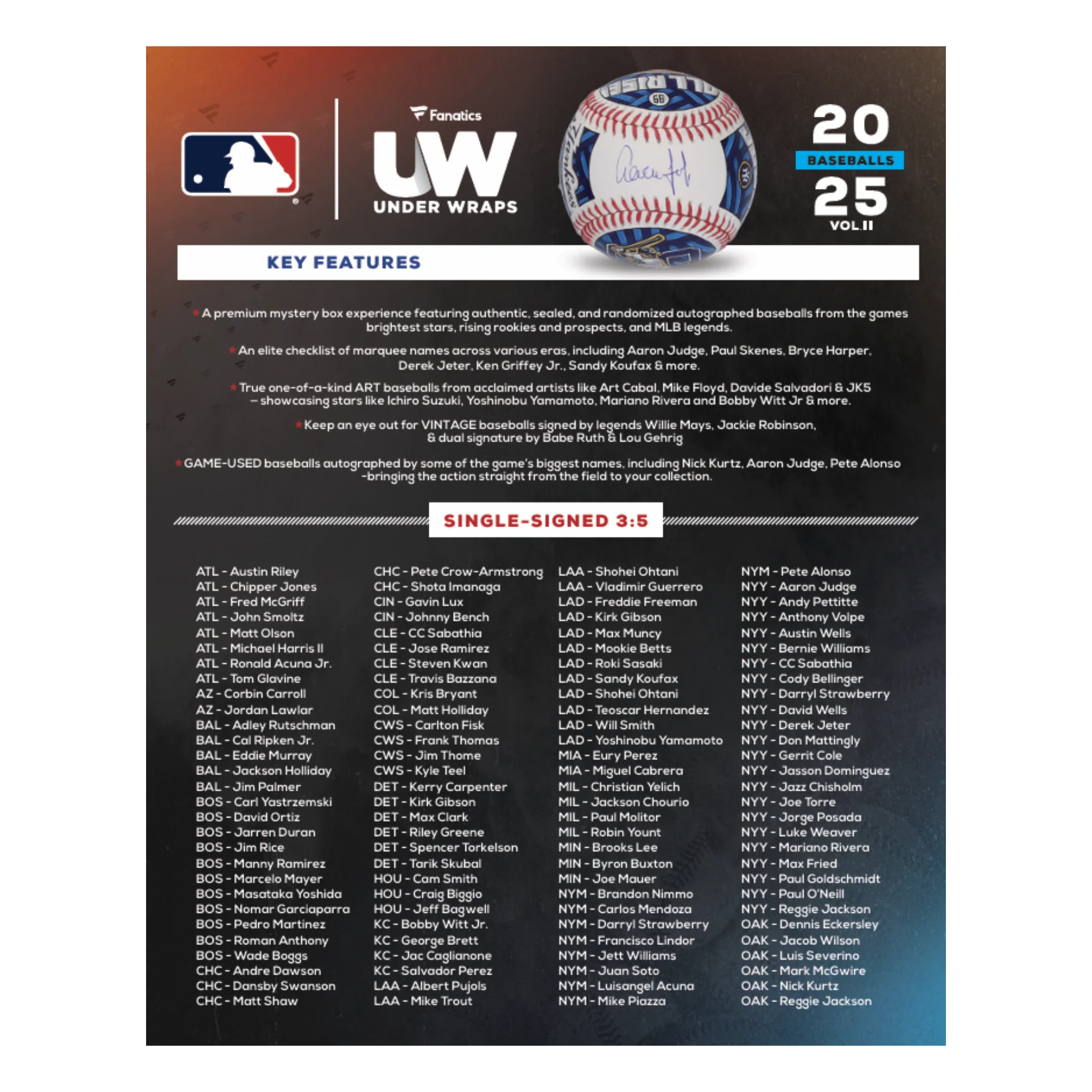 2025 Under Wraps Autographed MLB Baseballs Vol. II Single Mystery Box - Image 7